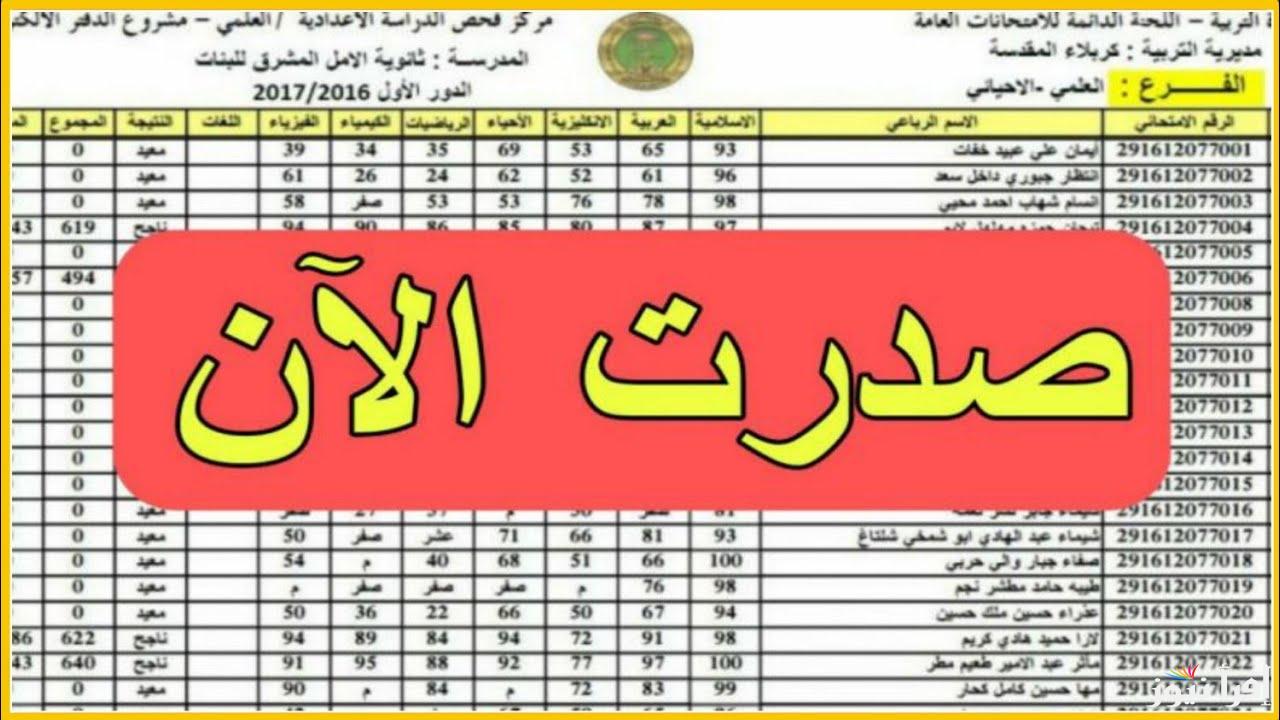 من هُنا.. نتائج السادس الاعدادي الدور الثاني لعام 2024 بالاسم والرقم الامتحاني PDF وخطوات الاستعلام عنها عبر موقع وزارة التربية العراقية وموقع نتائجنا
