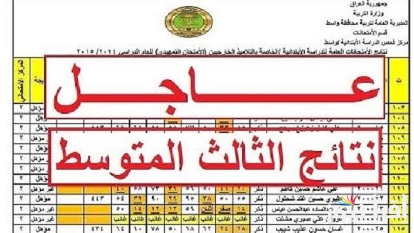 رابط الاستعلام عن نتائج الثالث متوسط الدور الثاني 2024 عبر موقع وزارة التربية العراقية وملازمنا