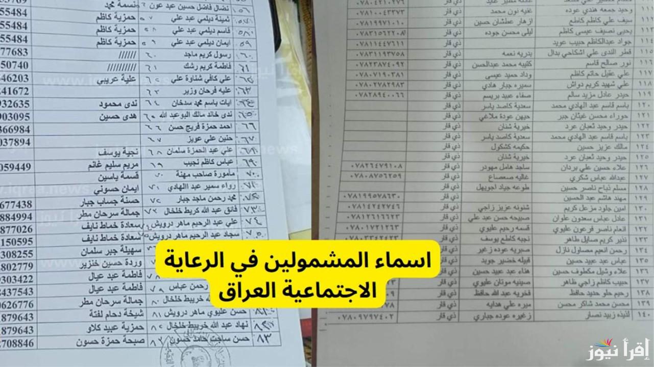 رابط استعلام أسماء المشمولين في الرعاية الاجتماعية الوجبة السابعة ديسمبر 2024… والشروط اللازمة