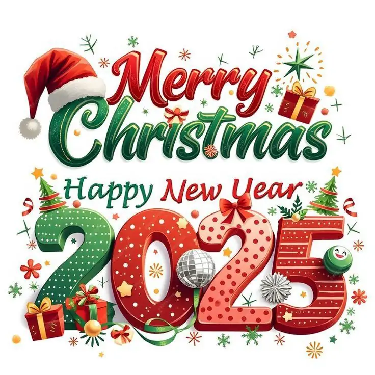 “happy Christmas ” أجمل عبارات وخلفيات صور تهنئة راس السنة 2025 للأهل والاصدقاء