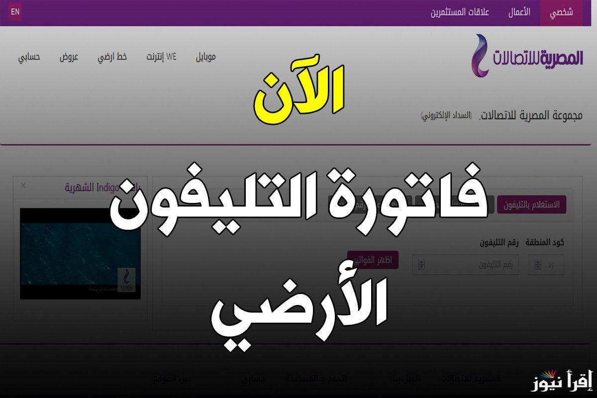 رابط https://billing.te.eg للاستعلام عن فاتورة التليفون الارضي 2025 من موقع المصرية للاتصالات
