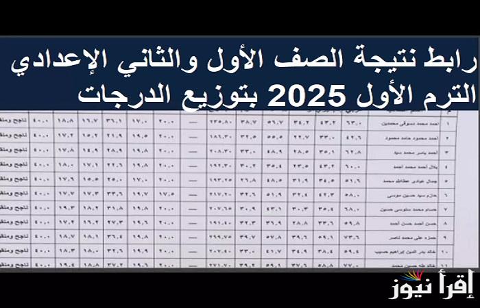 بتوزيع الدرجات.. نتيجة الصف الأول والثاني الإعدادي الترم الأول 2025 برقم الجلوس بوابة التعليم الأساسي eduserv.cairo.gov.eg