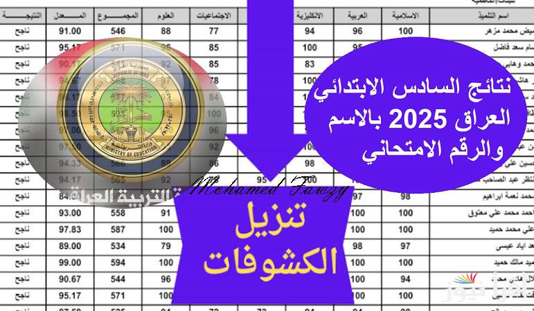 نتائجنا nataegna.net.. استعلام نتائج السادس الابتدائي العراق 2025 بالاسم والرقم الامتحاني عبر وزارة التربية العراقية
