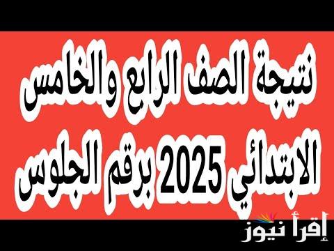 رابط eduserv.cairo.gov.eg للاستعلام عن نتيجة الصف الرابع والخامس الابتدائي 2025 ترم اول برقم جلوسك فقط