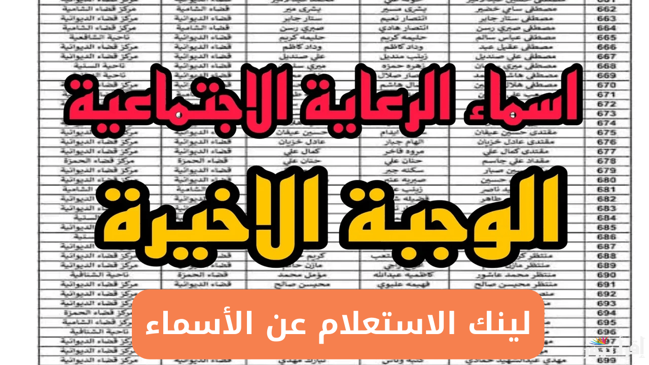 umbrella أسماء الرعاية الاجتماعية الوجبة الأخيرة 2025 بالعراق عبر منصة مظلتي pdf بالرقم الوطني