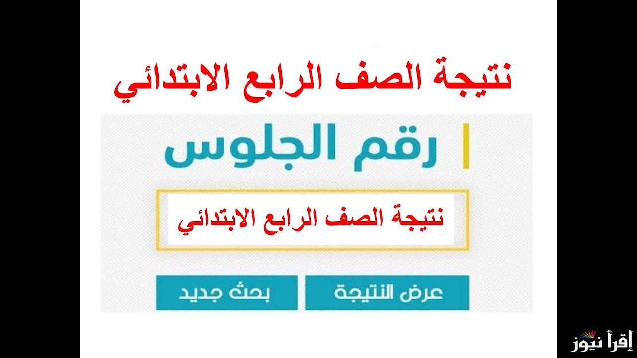 استعلام نتيجة الصف الرابع الابتدائي بالاسم ورقم الجلوس 2025 عبر موقع بوابة التعليم الأساسي .. 4 ابتدائي