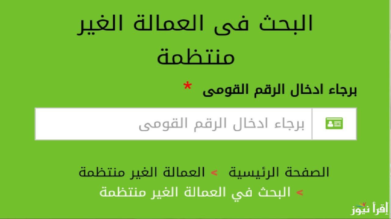 سجل واحصل على 1000 جنيه.. طريقة التقديم على منحة العمالة غير المنتظمة رمضان 2025 manpower.gov.eg