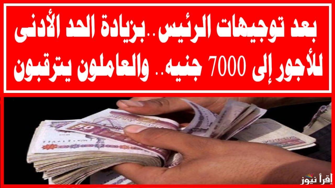 فرحة للجميع 7000 جنية.. موعد صرف الحد الأدنى للأجور في القطاع الخاص بالزيادة الجديدة 2025 بعد قرار المجلس القومي للأجور