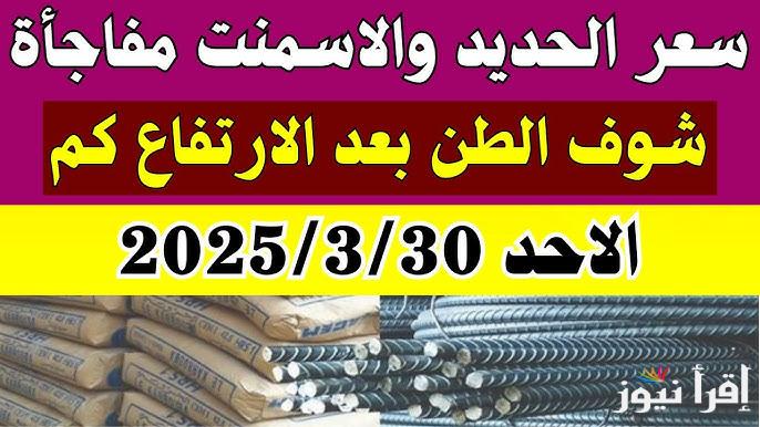 آخر تحديث.. انخفاض سعر طن الحديد والأسمنت اليوم الأحد 30 مارس 2025 في مصر