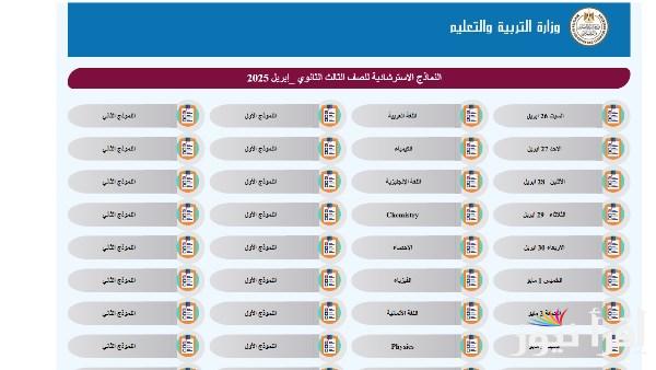 نماذج جديدة لامتحانات الثانوية العامة في الكيمياء بالعربية والإنجليزية