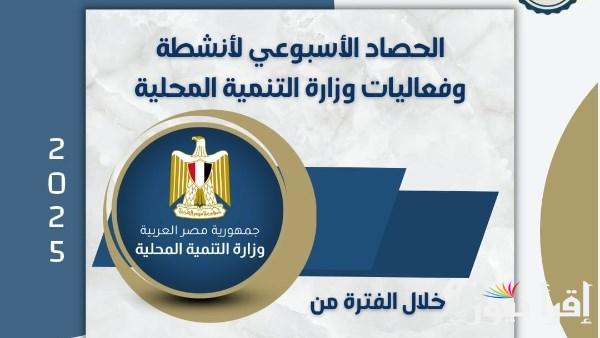 نشرة أنشطة وزارة التنمية المحلية الأسبوعية بالإنفوجراف