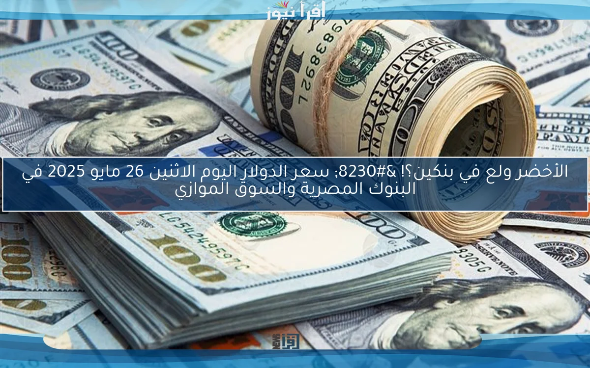الأخضر ولع في بنكين؟! … سعر الدولار اليوم الاثنين 26 مايو 2025 في البنوك المصرية والسوق الموازي