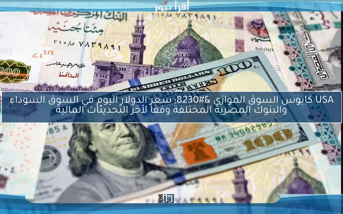USA كابوس السوق الموازي … سعر الدولار اليوم في السوق السوداء والبنوك المصرية المختلفة وفقا لأخر التحديثات المالية