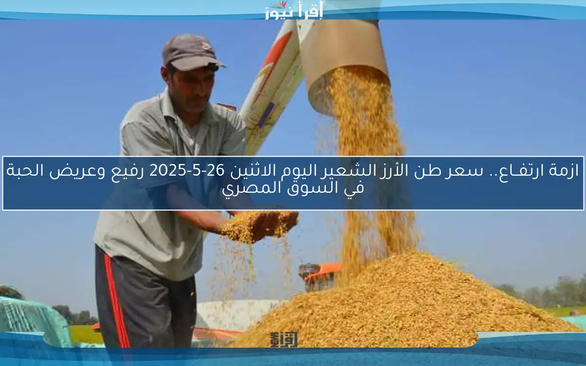 ازمة ارتفــاع.. سعر طن الأرز الشعير اليوم الاثنين 26-5-2025 رفيع وعريض الحبة في السوق المصري