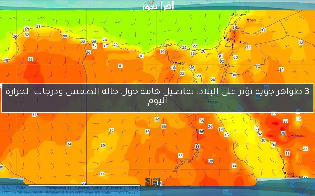 3 ظواهر جوية تؤثر على البلاد: تفاصيل هامة حول حالة الطقس ودرجات الحرارة اليوم