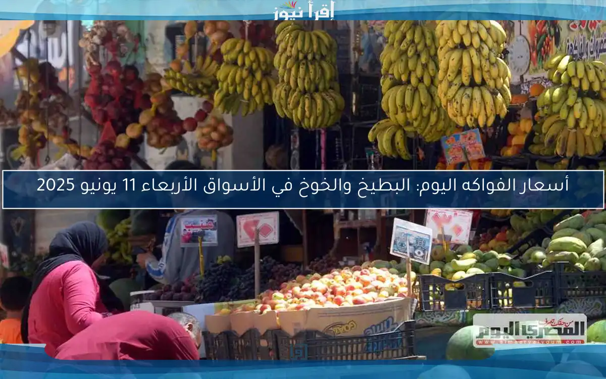 أسعار الفواكه اليوم: البطيخ والخوخ في الأسواق الأربعاء 11 يونيو 2025