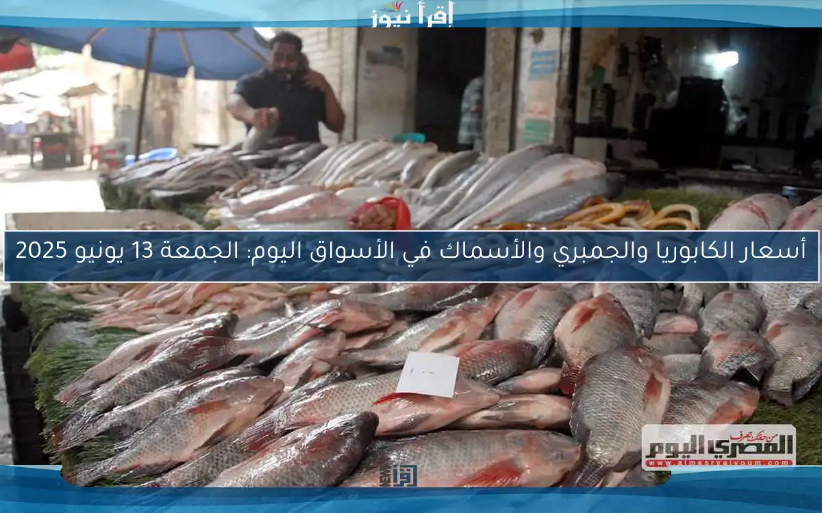 أسعار الكابوريا والجمبري والأسماك في الأسواق اليوم: الجمعة 13 يونيو 2025