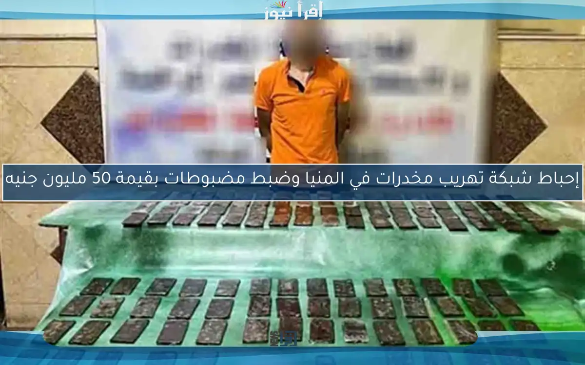 إحباط شبكة تهريب مخدرات في المنيا وضبط مضبوطات بقيمة 50 مليون جنيه