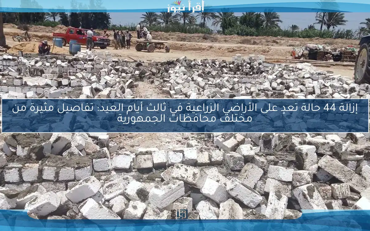 إزالة 44 حالة تعدٍ على الأراضي الزراعية في ثالث أيام العيد: تفاصيل مثيرة من مختلف محافظات الجمهورية