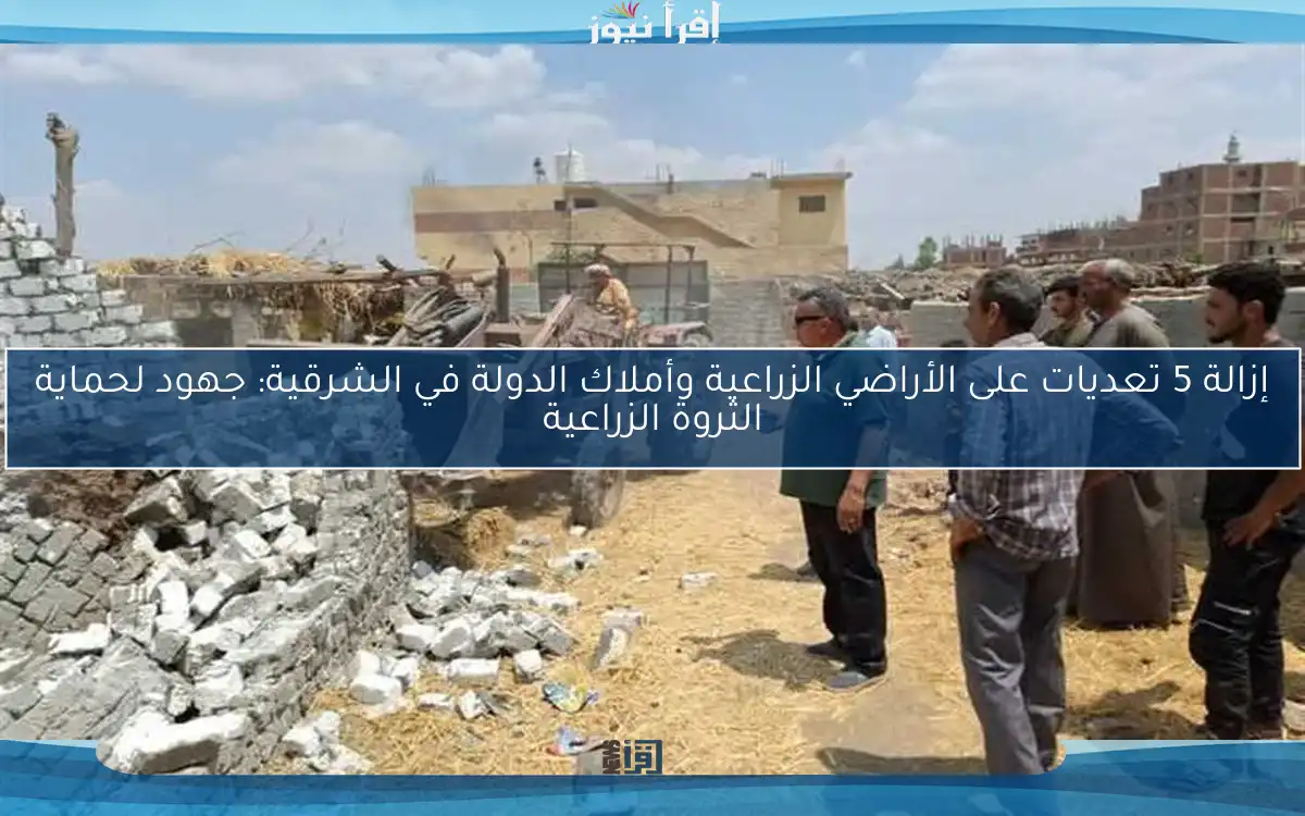 إزالة 5 تعديات على الأراضي الزراعية وأملاك الدولة في الشرقية: جهود لحماية الثروة الزراعية