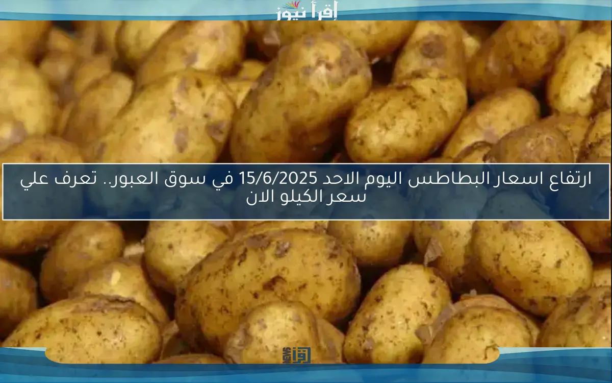 ارتفاع اسعار البطاطس اليوم الاحد 15/6/2025 في سوق العبور.. تعرف علي سعر الكيلو الان