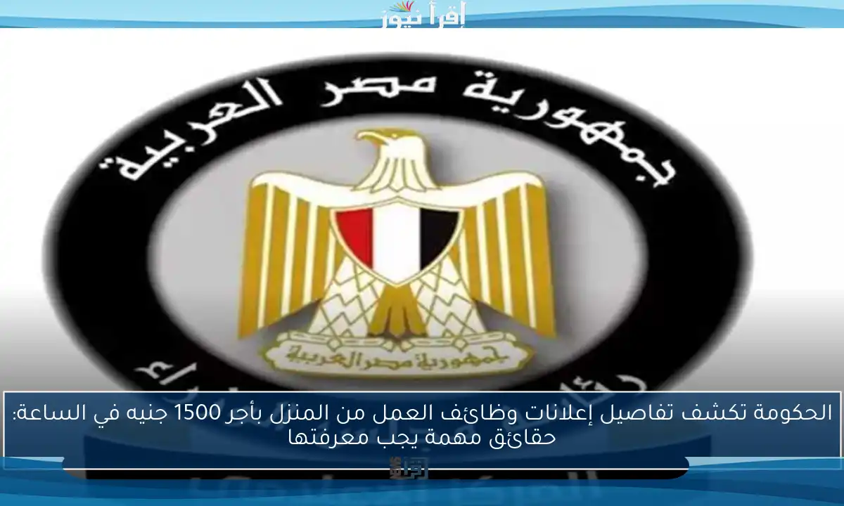 الحكومة تكشف تفاصيل إعلانات وظائف العمل من المنزل بأجر 1500 جنيه في الساعة: حقائق مهمة يجب معرفتها