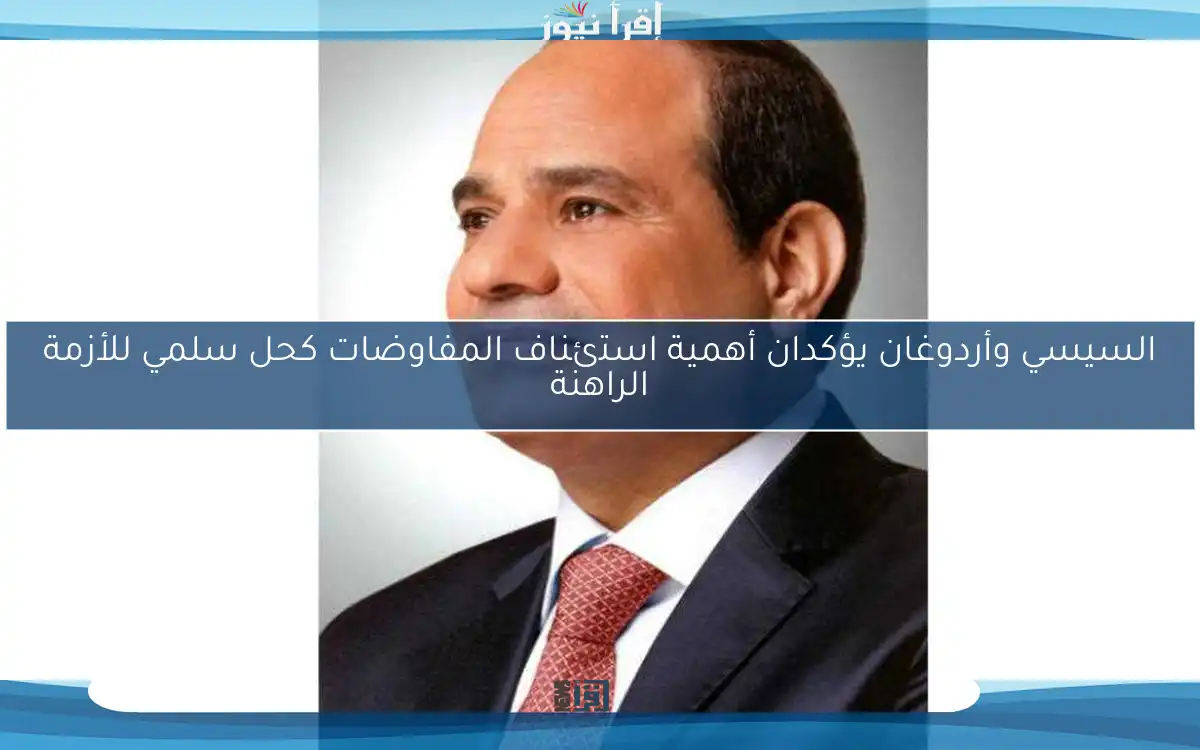 السيسي وأردوغان يؤكدان أهمية استئناف المفاوضات كحل سلمي للأزمة الراهنة