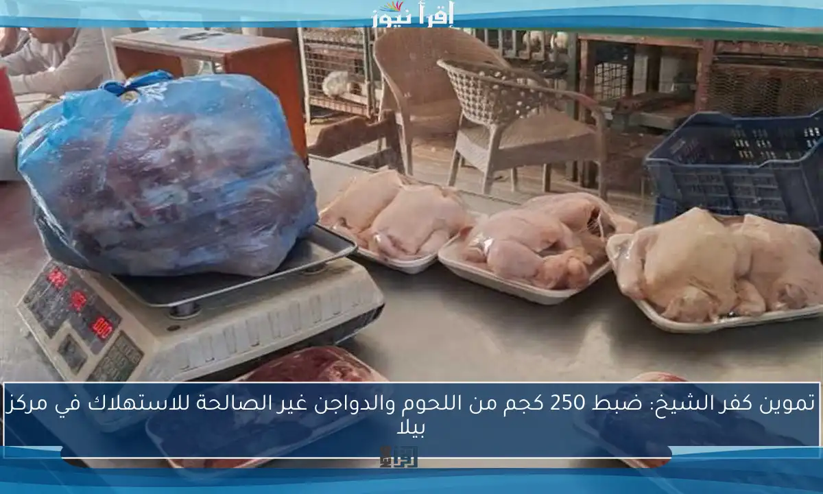 تموين كفر الشيخ: ضبط 250 كجم من اللحوم والدواجن غير الصالحة للاستهلاك في مركز بيلا