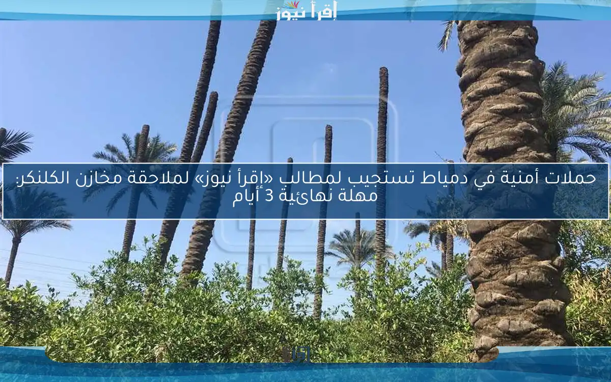 حملات أمنية في دمياط تستجيب لمطالب «إقرأ نيوز» لملاحقة مخازن الكلنكر: مهلة نهائية 3 أيام