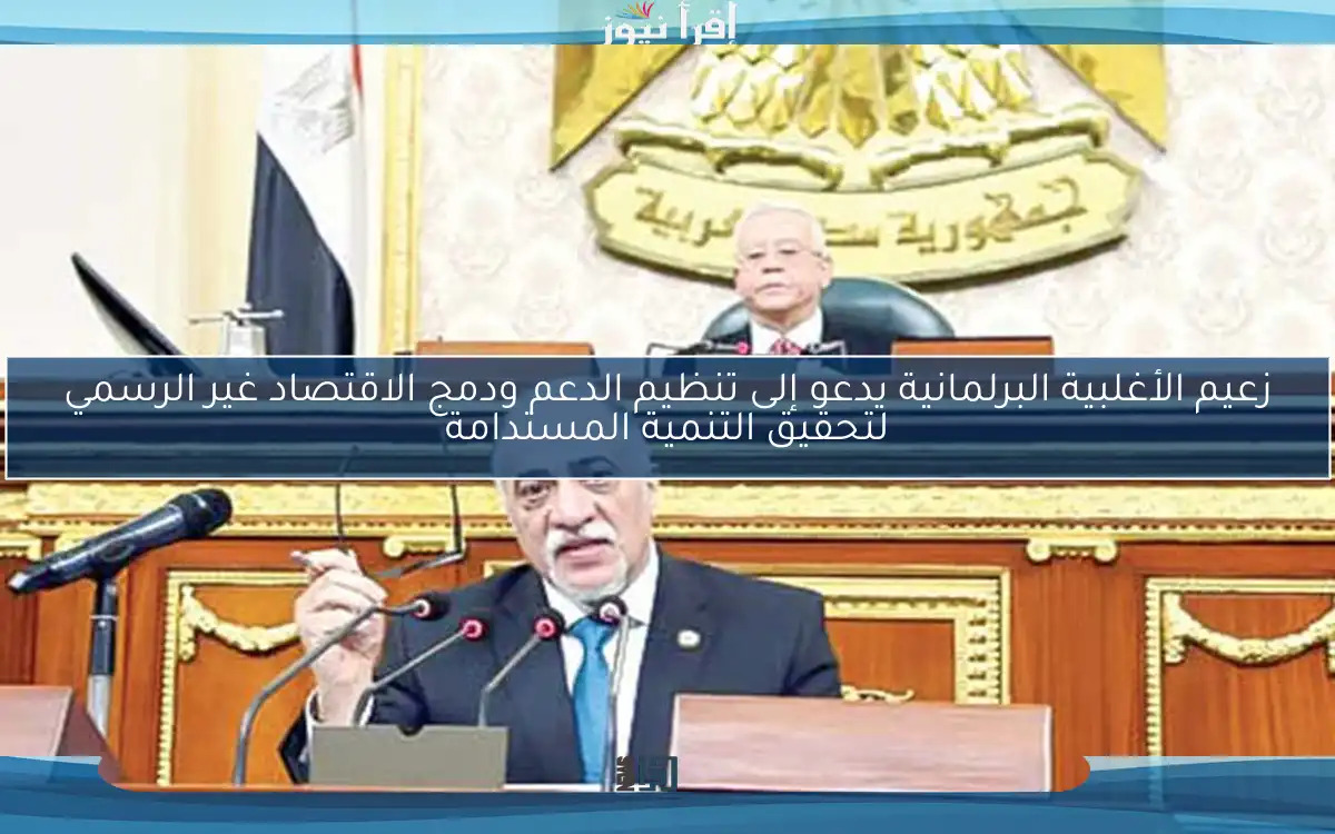 زعيم الأغلبية البرلمانية يدعو إلى تنظيم الدعم ودمج الاقتصاد غير الرسمي لتحقيق التنمية المستدامة
