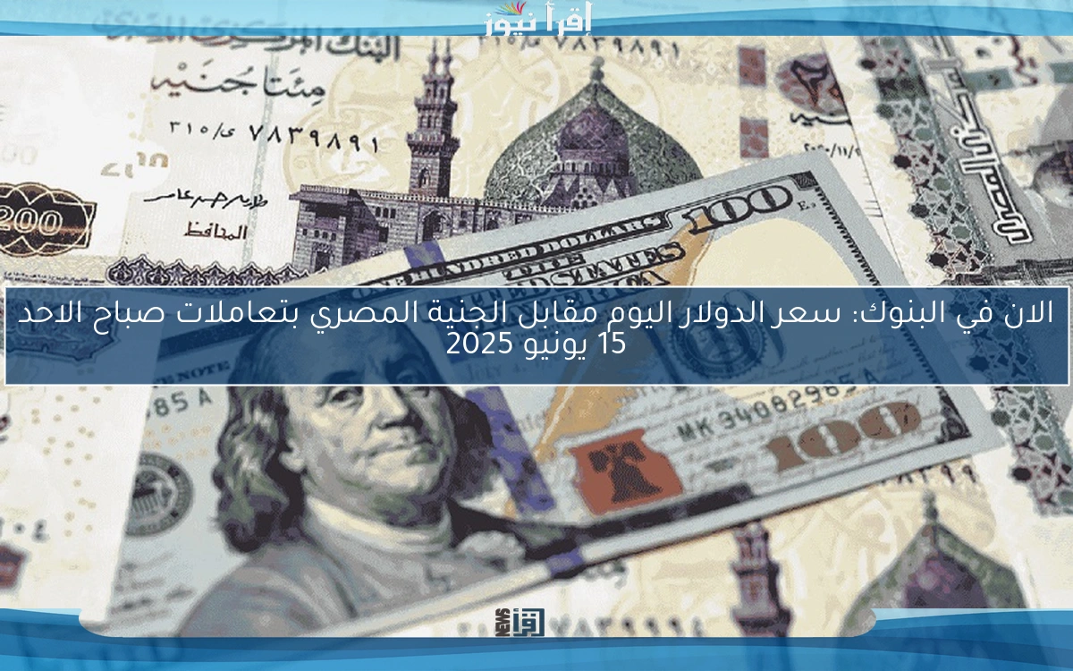 الان في البنوك: سعر الدولار اليوم مقابل الجنية المصري بتعاملات صباح الاحد 15 يونيو 2025