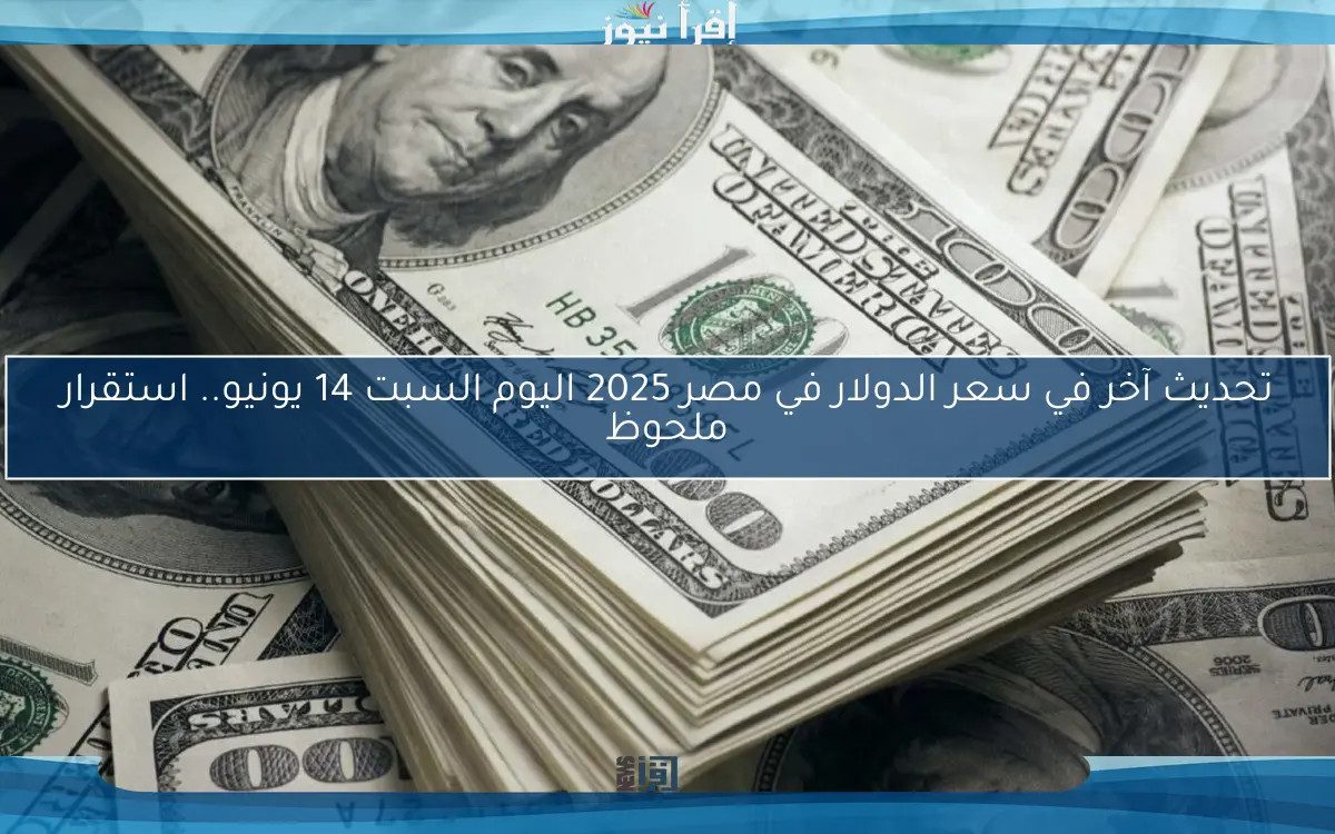 تحديث آخر في سعر الدولار في مصر 2025 اليوم السبت 14 يونيو.. استقرار ملحوظ