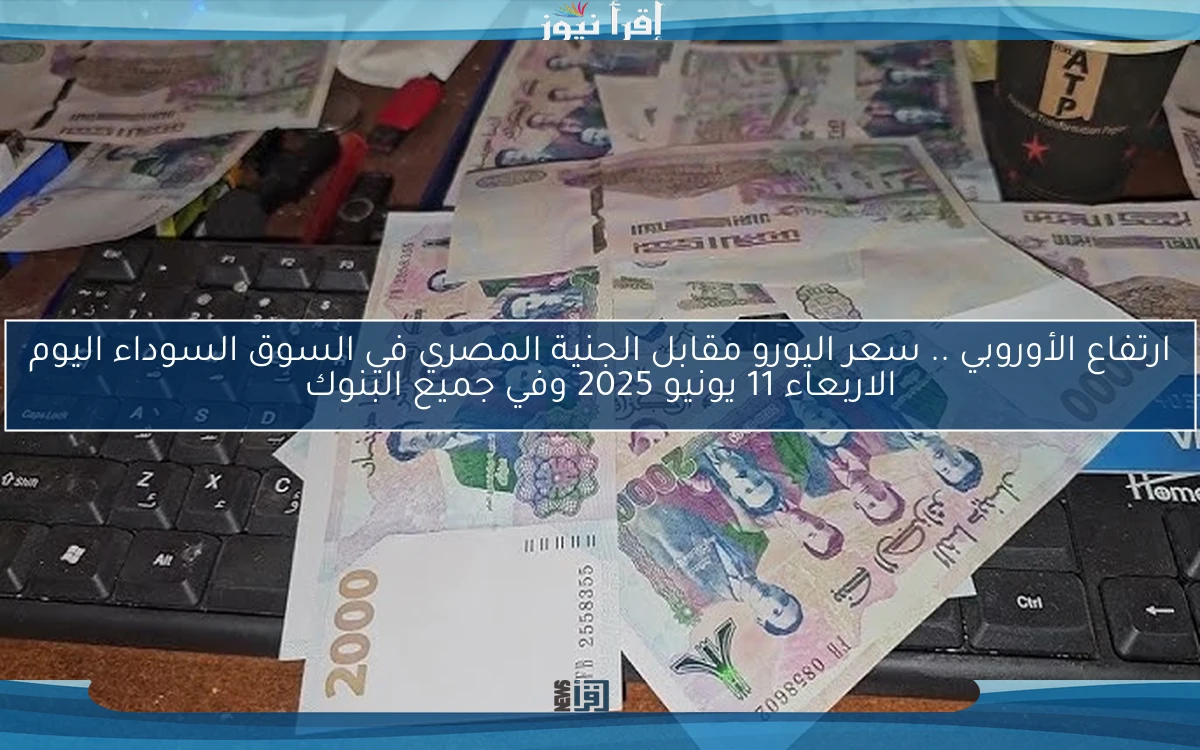 ارتفاع الأوروبي .. سعر اليورو مقابل الجنية المصري في السوق السوداء اليوم الاربعاء 11 يونيو 2025 وفي جميع البنوك