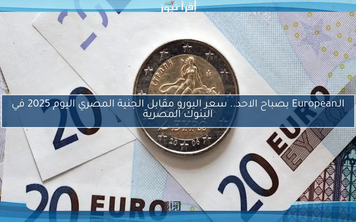 الـEuropean بصباح الاحد.. سعر اليورو مقابل الجنية المصري اليوم 2025 في البنوك المصرية
