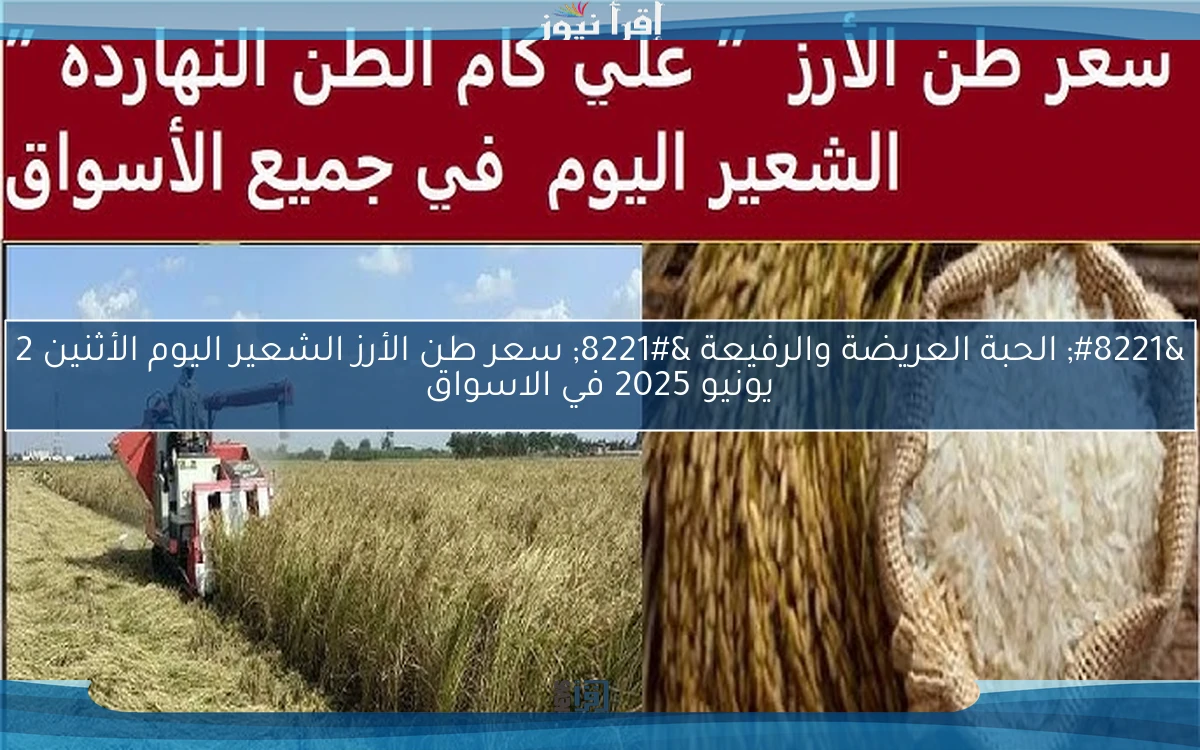” الحبة العريضة والرفيعة ” سعر طن الأرز الشعير اليوم الأثنين 2 يونيو 2025 في الاسواق