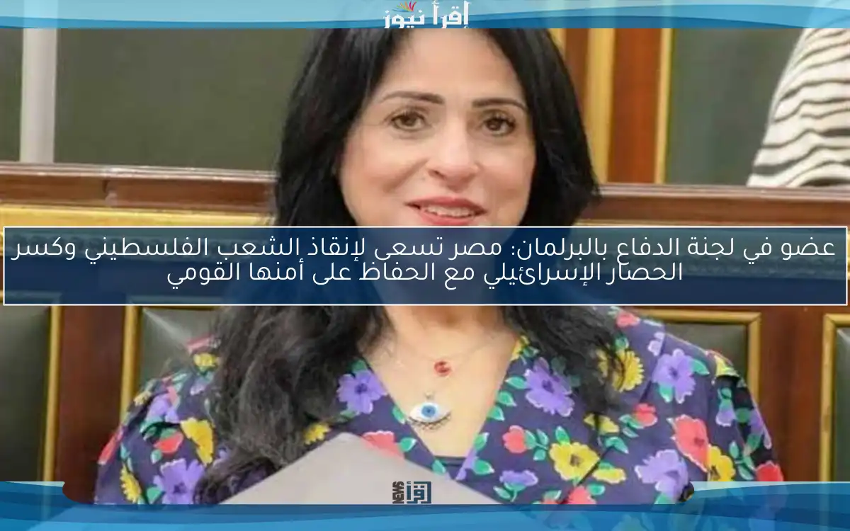عضو في لجنة الدفاع بالبرلمان: مصر تسعى لإنقاذ الشعب الفلسطيني وكسر الحصار الإسرائيلي مع الحفاظ على أمنها القومي
