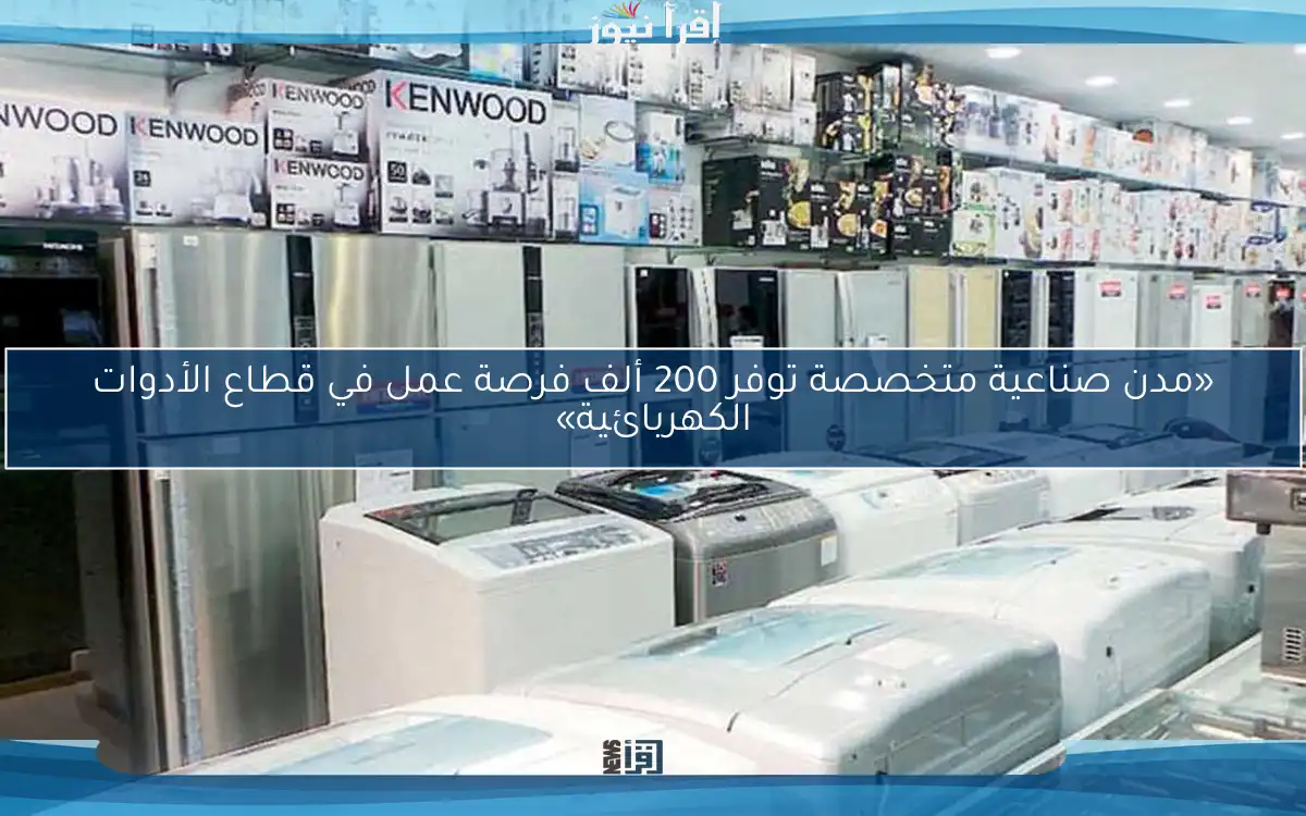 «مدن صناعية متخصصة توفر 200 ألف فرصة عمل في قطاع الأدوات الكهربائية»
