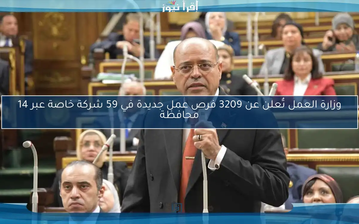 وزارة العمل تُعلن عن 3209 فرص عمل جديدة في 59 شركة خاصة عبر 14 محافظة