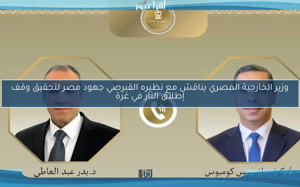 وزير الخارجية المصري يناقش مع نظيره القبرصي جهود مصر لتحقيق وقف إطلاق النار في غزة