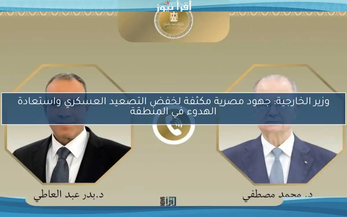 وزير الخارجية: جهود مصرية مكثفة لخفض التصعيد العسكري واستعادة الهدوء في المنطقة